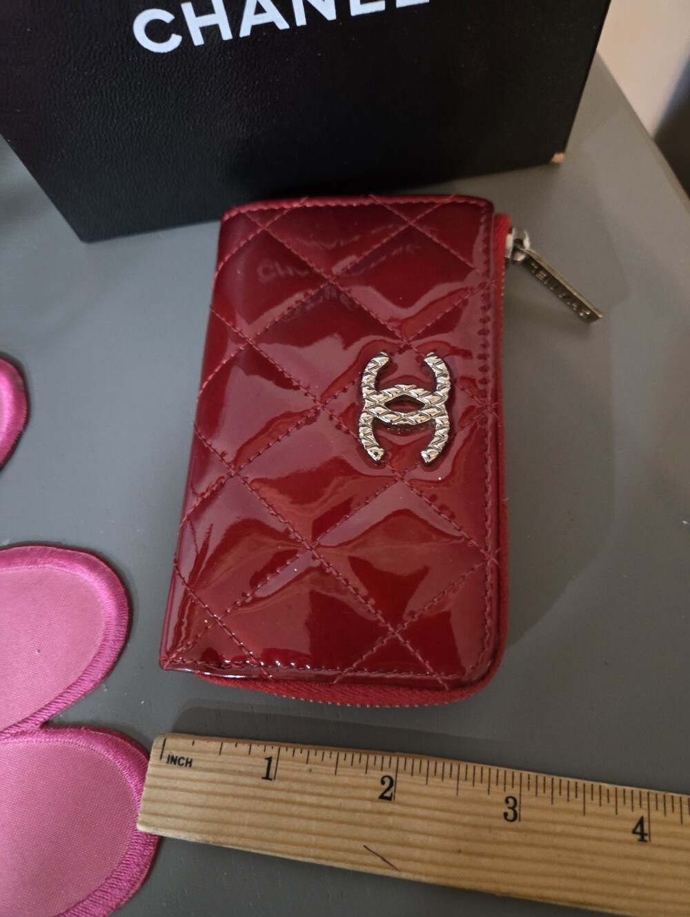 ****Chanel Zipper Card Wallet/ Box/Generic  Dust Bag - Picture 11 of 12